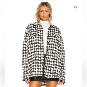 La Academie The Meloe Blouse in Black & Ivory Houndstooth Size Small